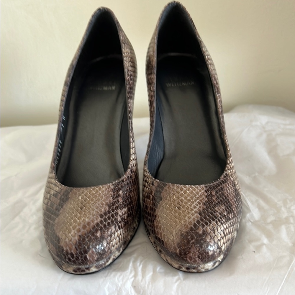 Stuart Weitzman Black and Brown Heels with Classic Design